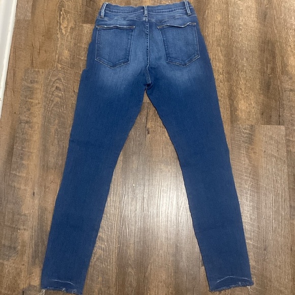 FRAME LE HIGH SKINNY RAW HEM MEDIUM WASH HIGH WAISTED SLIM FIT SKINNY JEANS SZ30 - Picture 7 of 12